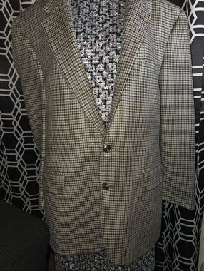 Burberry Men's Brown Houndstooth Blazer - Classic Tailored Fit